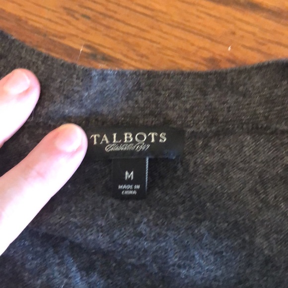 Talbots size M gray half sleeve sweater cardigan wool angora blend - Picture 3 of 5